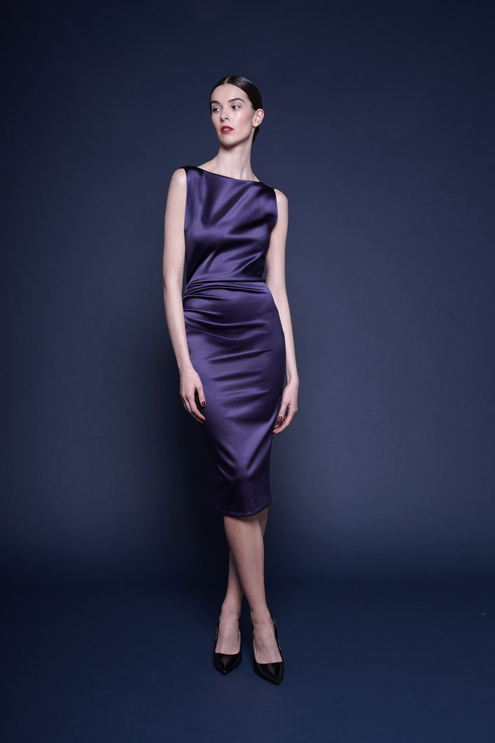 AJOUR SATIN DRESS