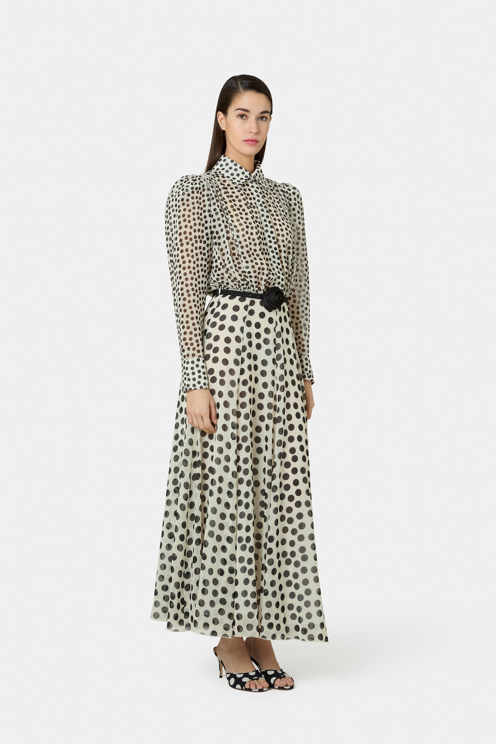 long sleeve georgette dress Dress Georgette BERNADETTE