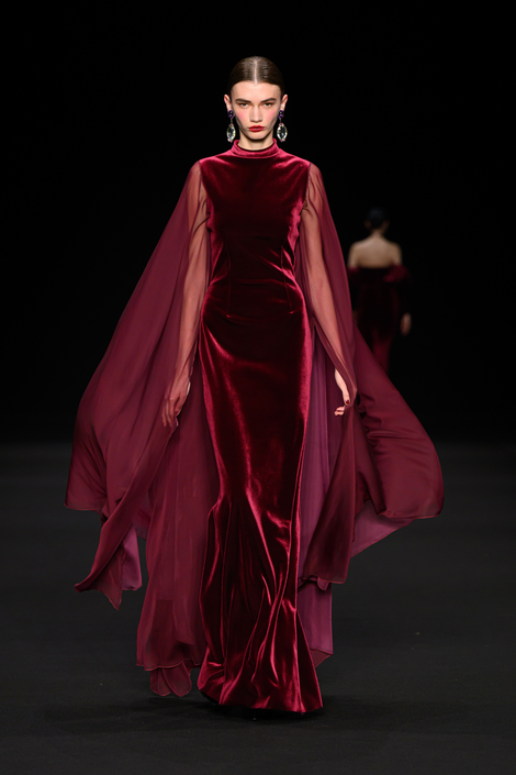 DILLA VELVET AND CHIFFON GOWN