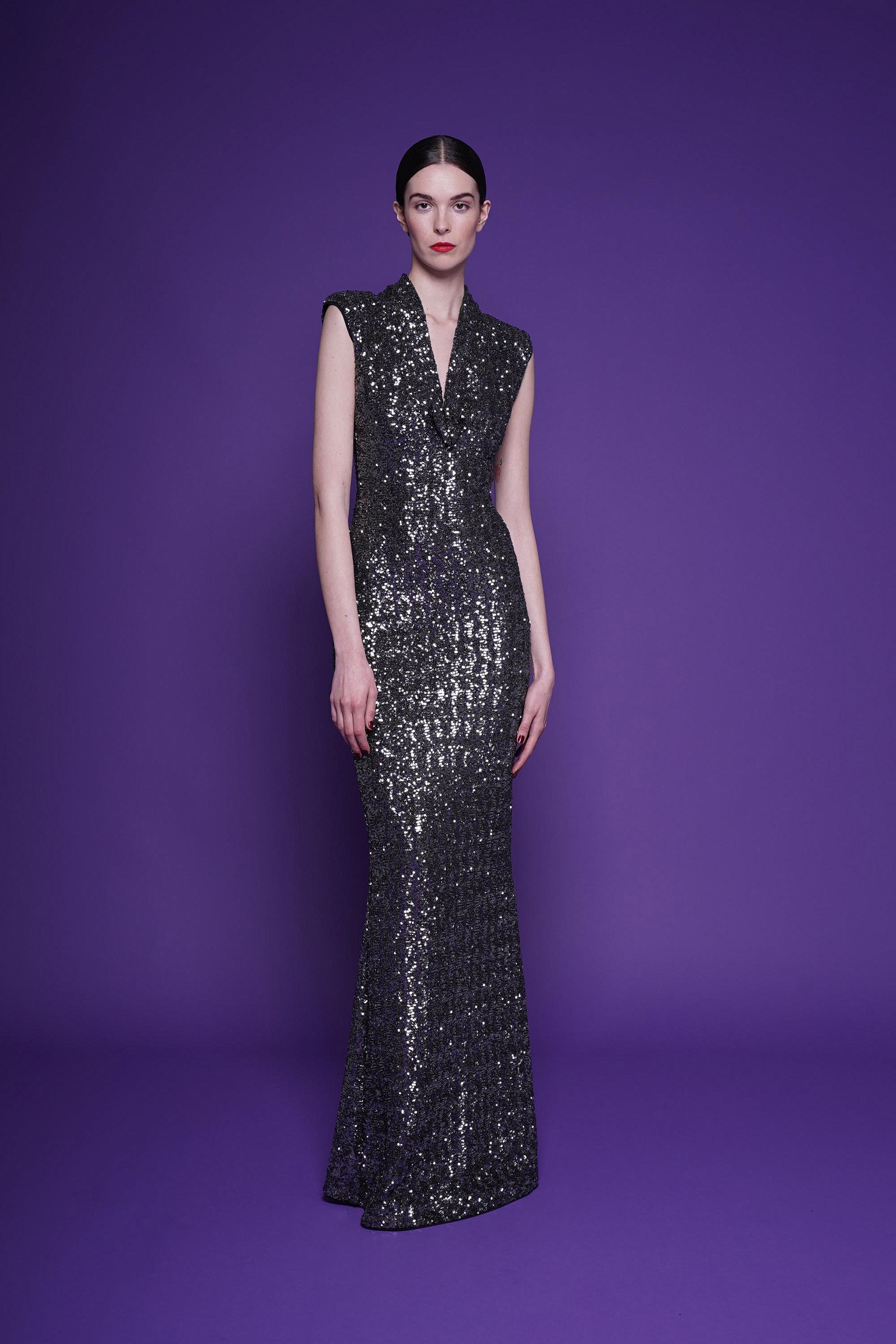 DUINA SEQUINED GOWN - Chiara Boni Official