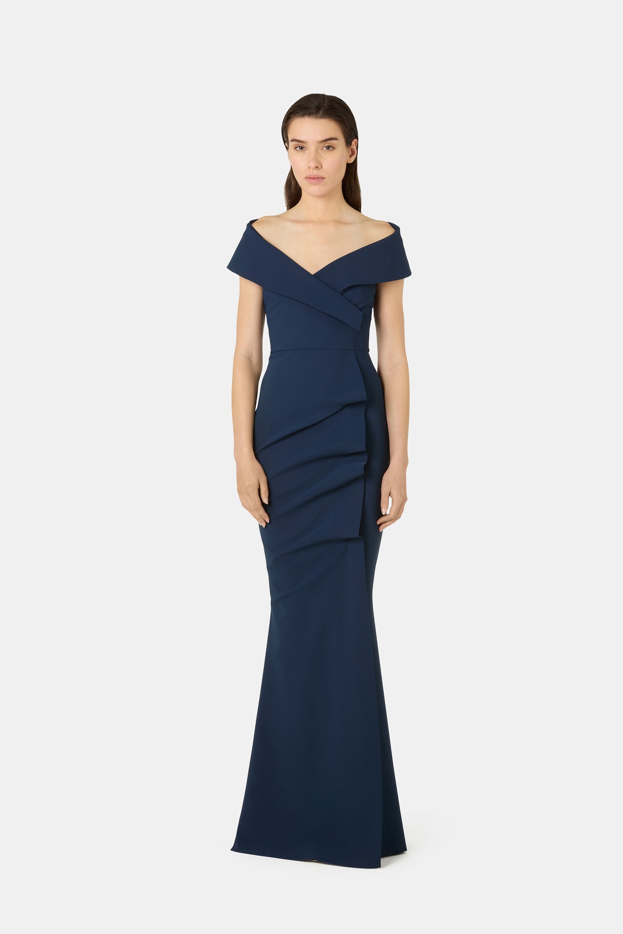 chiara boni la petite robe off the shoulder maxi dress Off-Shoulder Ruffle Mermaid Gown