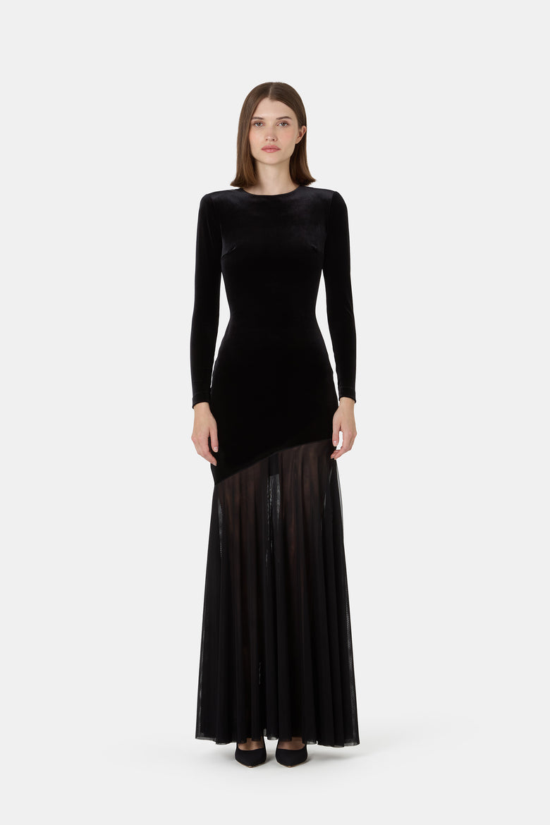 Janina Velvet And Tulle Gown   1