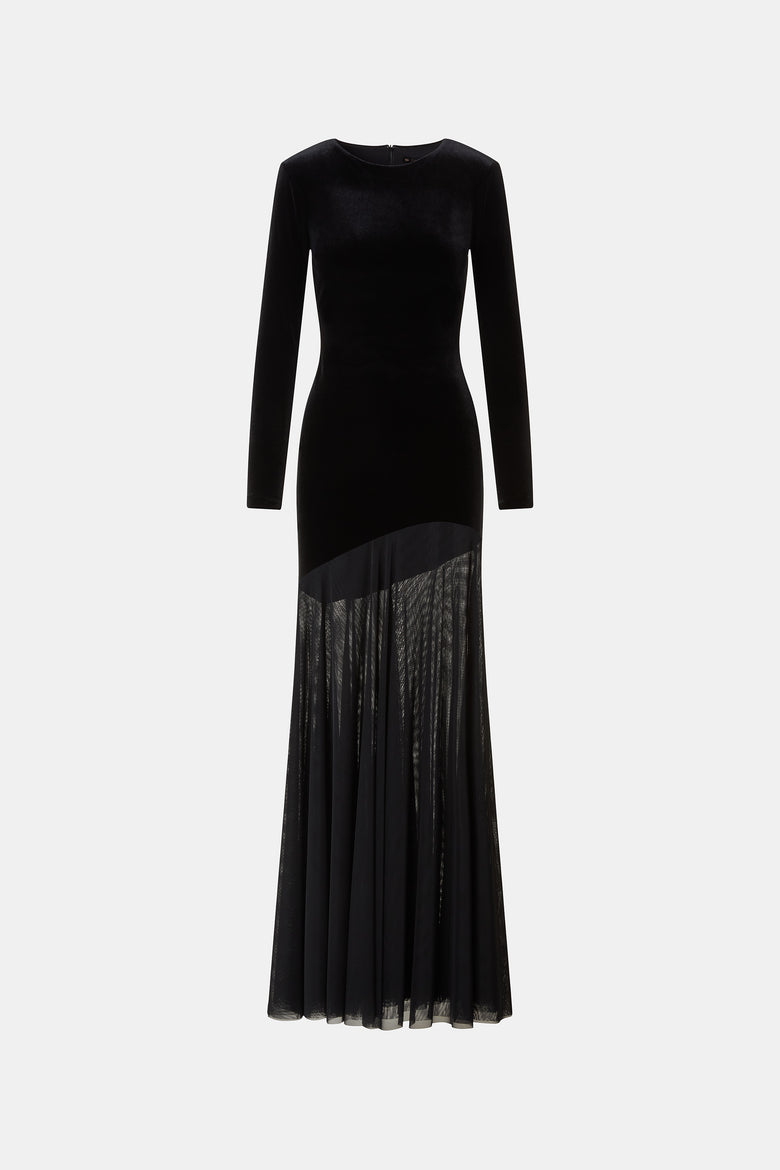 Janina Velvet And Tulle Gown   1