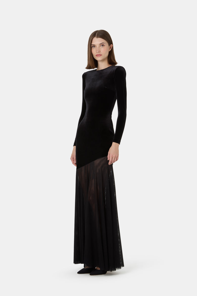 Janina Velvet And Tulle Gown   3