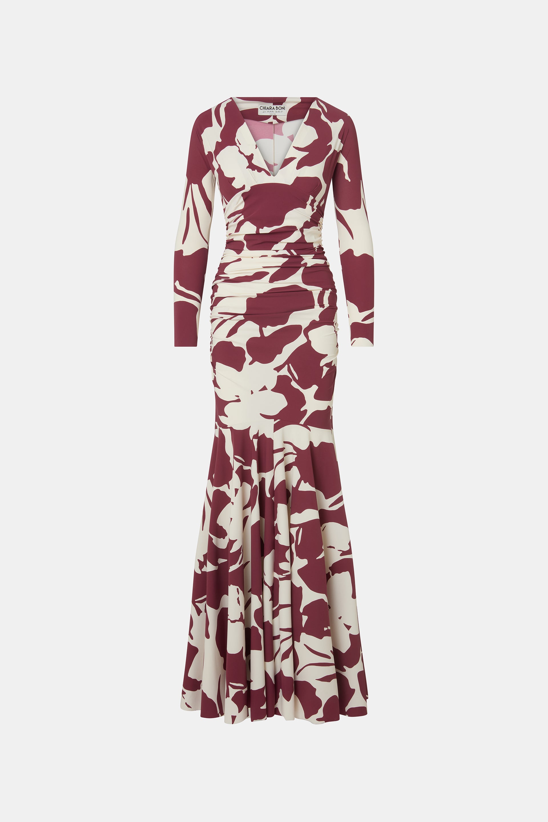 chiara boni long dress CHIARA BONI La Petite Robe Eman Ruched Long Dress | Purple