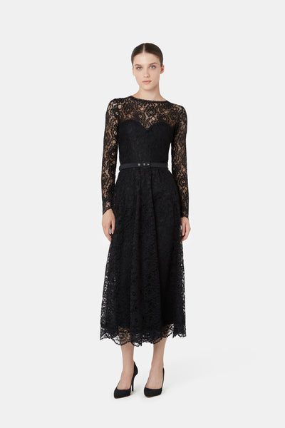 Robe Midi For Love & Lemons 'Botanic' - Noir & Bleu - Taille Large - Neuf Avec étiquettes