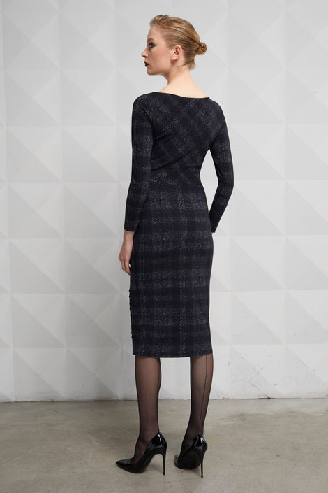elegant below-the-knee dress with neckline