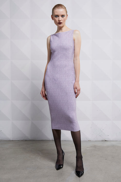 elegant lilac sheath dress