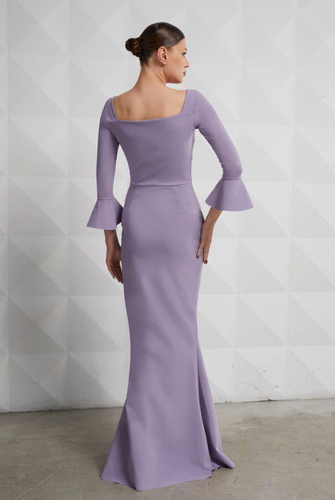 elegant lilac winter long dress